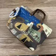 カルディ 伝説柄 カラビナ付き ミニバッグ KALDI 新品 ポーチ