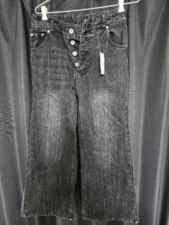 【CLEL】 パンタロンデニムパンツ Sサイズ ケミカルブラック