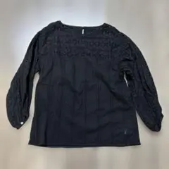 green label relaxing コットンレースブラウス 黒 レディースのサムネイル