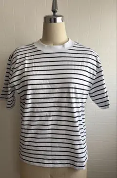 UNIQLO AIRism ストライプ Tシャツ Mサイズ オフホワイト