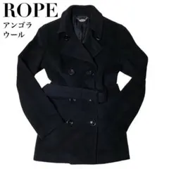 ROPE ロペ アンゴラ×ウール コート ダブルブレスト ブラック 黒色 7号