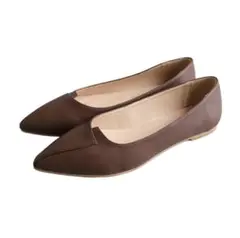 《aquagarage》フラットパンプス ブラウン M 24cm