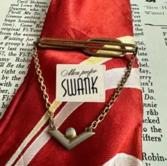 SWANKビンテージ紳士ネクタイピン金ゴールド真鍮40sタイバー50sブランド留