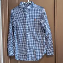 Ralph Lauren パープル・ホワイトブロックチェック 長袖シャツ　150