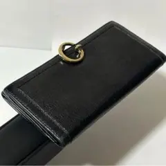 GUCCI グッチ レザー G レディース 二つ折り 長財布 ブラック