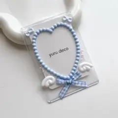 #839 レジンデコ 硬質ケーストレカケース B8 推し活 水色 青 羽根