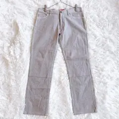 エックスガール ヒッコリーストライプ デニムパンツ グレー コットンストレッチ