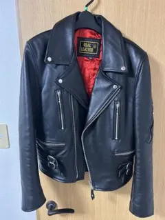 リアルレザー ダブルライダースジャケット ブラック