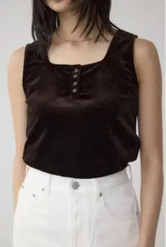 AZUL BY MOUSSY ベロアタンクトップ ブラウン AZUL アズール