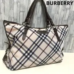 バーバリー ロンドン ハンドバッグ トートバッグ ノバチェック ナイロン レザー