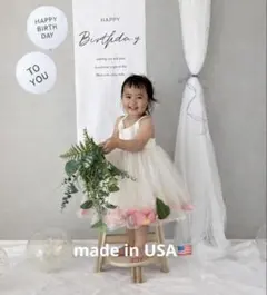 80 ホワイトお花　フラワー　ベビードレス セレモニー　チュール