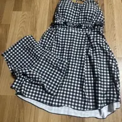 ギンガムチェック キャミワンピースとショートパンツ