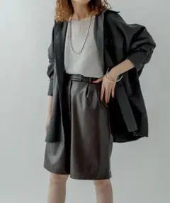 mysticフェイクレザーハーフパンツ