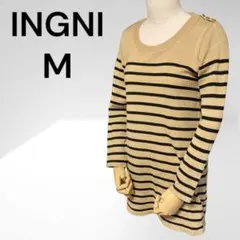 【INGNI イング】セーター チュニック 薄手 ボーダー柄 M