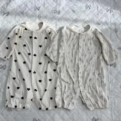 ハートと花柄のツーウェイ・ドレスオール　2点セット