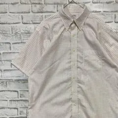 ブルックスブラザーズ半袖シャツ！ホワイトピンクチェックL 0611のサムネイル