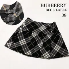 【美品】バーバリーブルーレーベル ノバチェック 巻きスカート　38