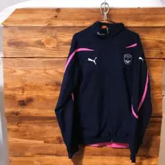 PUMA プーマ ナイロンジャケット 紺 ピンク L