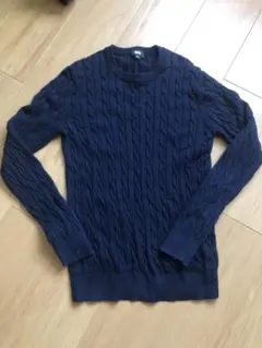 UNIQLO ネイビー 編みニット カシミヤ