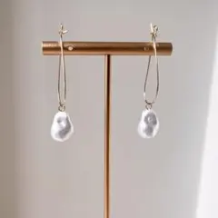 オイスター パール シンプル 結婚式 入学式 ハンドメイド ピアス イヤリング