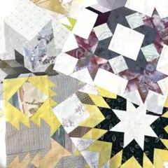 handmade.パッチワークのパターン未完成５枚