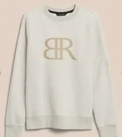 バナナリパブリック ロゴクルーネックスウェットシャツ S ベージュ 裏起毛