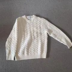 GREEN LABEL RELAXING クルーネックセーター ケーブルニット柄