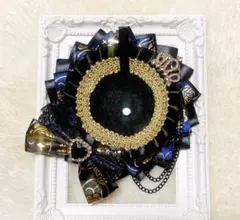 982 ハンドメイド 痛ロゼット ブラック ネイビー