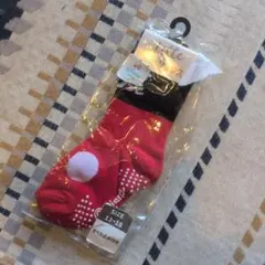 キッズ靴下 赤/黒 ドット柄 13-18リトシー