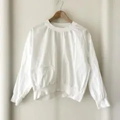 UNIQLO U 長袖トップス ジッパーポケット付き M ホワイト