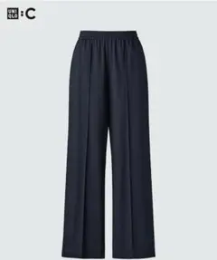UNIQLO : C イージーワイドパンツ ネイビー Sサイズ