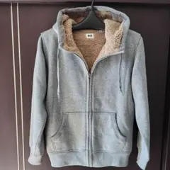 【新品】ユニクロ　フルジップボアパーカー　スエット　男女兼用　メンズSサイズ