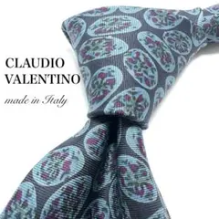 【極美品】 CLAUDIO VALENTINO 総柄 ネクタイ ブラック 綺麗めのサムネイル