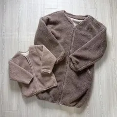 JUNOAH mamaraku ボアコート アウター ノーカラー 親子コーデ