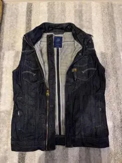 G-STAR RAW ダークブルー デニム ベスト Sサイズ