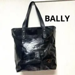 美品/BALLY/トートバッグ/ビニール/黒/15×30 ×25.5