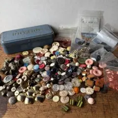 RHYTHM ヴィンテージ　リズム　ミシン缶　ボタン 昭和レトロ　手芸　セット