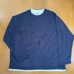 メンズ　LLサイズ 重ね着風　Tシャツ トレーナー