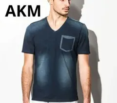 美品 AKM Contemporary ヴィンテージ加工 VネックTシャツ Sのサムネイル
