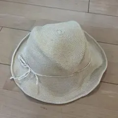 ストロー素材 ベージュ バケットハット