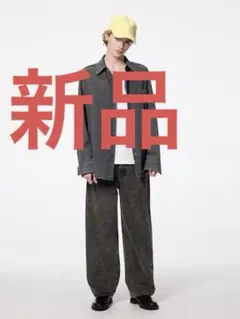 新品　バギージーンズ　30 76cm ダークグレイ