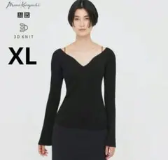 【新品】オンライン限定サイズ　XL　マメクロ 3Dリブセーター　ブラック