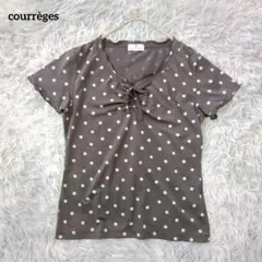 クレージュ courreges ドット柄 シアー半袖カットソー リボン 9Rのサムネイル