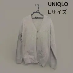 ユニクロ プレミアムラム Vネックカーディガン 長袖 ウール100% Lサイズ