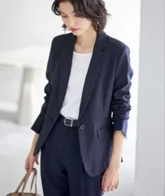 GeeRA フォーマルスーツ　パンツ2点セット　ストライプ　ネイビー　9号