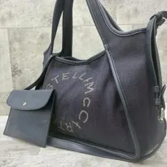 希少 ステラマッカートニー デニム 2way ロゴトート バッグ サークルロゴ