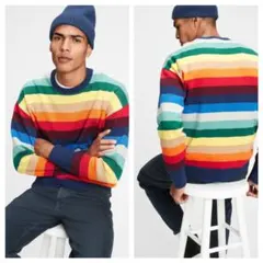 【完売品】GAP ハッピーストライプ ボーダー クルーネック セーター L
