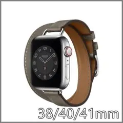 アップルウォッチ バンド　二重　チャコールグレー　細　38/40/41mm