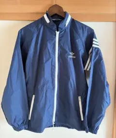 80s adidas デサント製 ナイロンジャケット ネイビー M ヴィンテージ