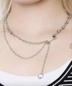 DTYYPEドタイプ アシンメトリーチェーンネックレス ステンレス